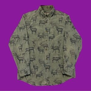 90s Woolrich Deer Print Button Down